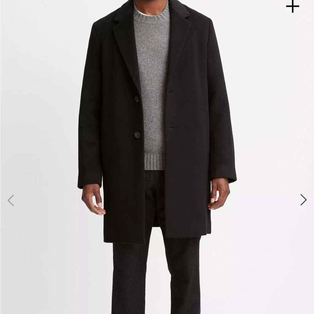 Vince Men's Classic Black Pea Coat